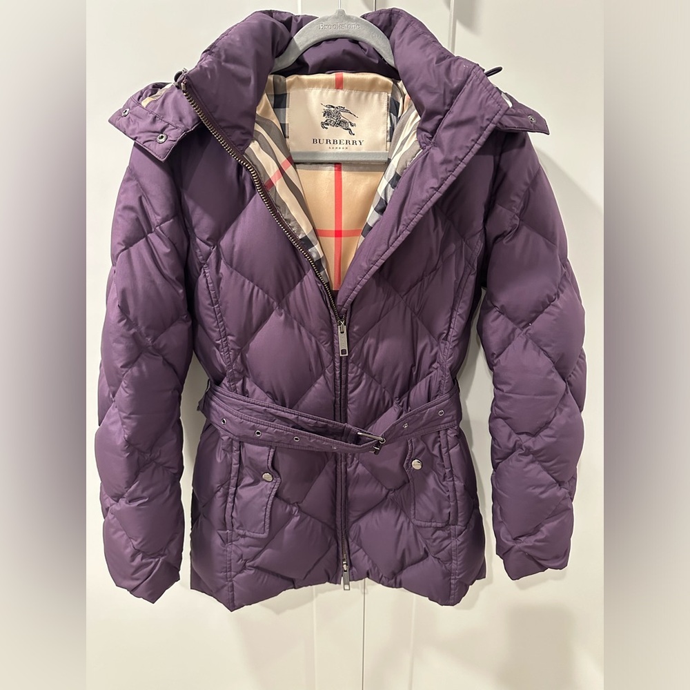 Burberry puffer jacket with detachable hood